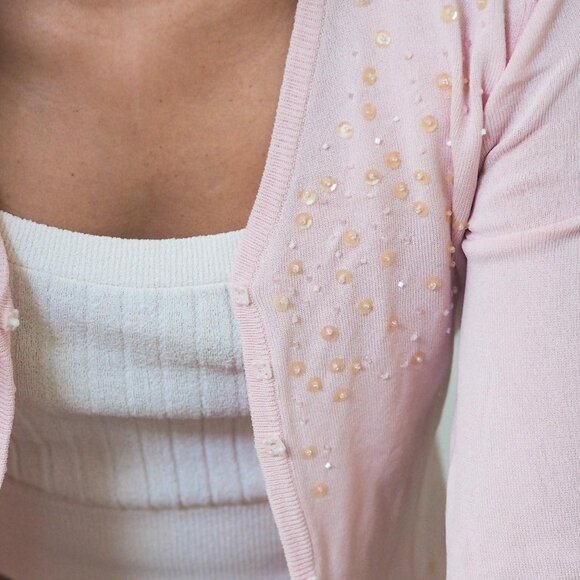 Pink Sequin Cardigan - Picture 4 of 4